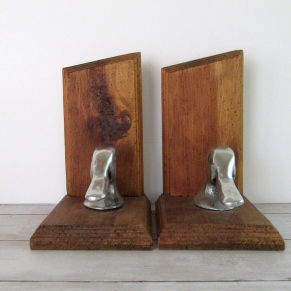 Silver & wood duck bookends - made in Mexico - Woodland - Hunting - Fathers Day - Picture 4 of 9